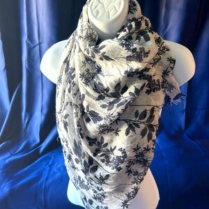 Beautiful flower patterned long scarf / wrap.